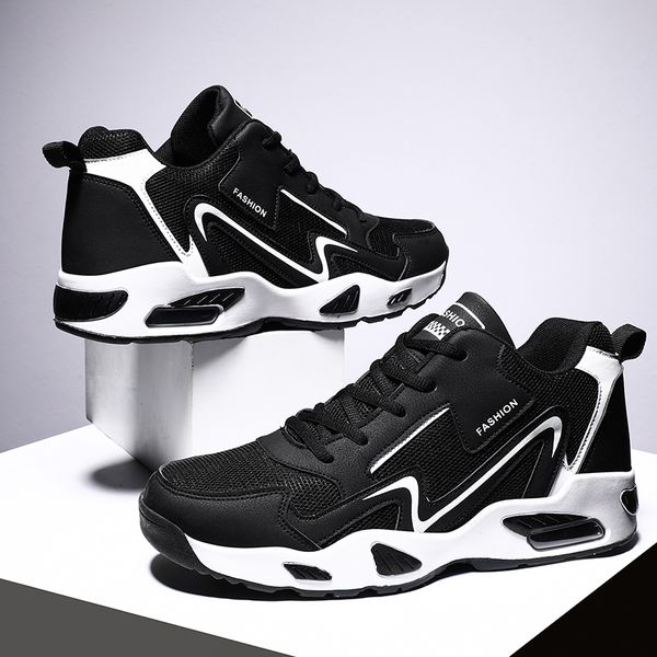 mid cut men's casual shoes air cushion men sneakers light weight sport running walking shoes lace up breathable casual sneakers, Black
mid cut men's casual shoes air cushion men sneakers light weight sport running walking shoes lace up breathable casual sneakers, Black