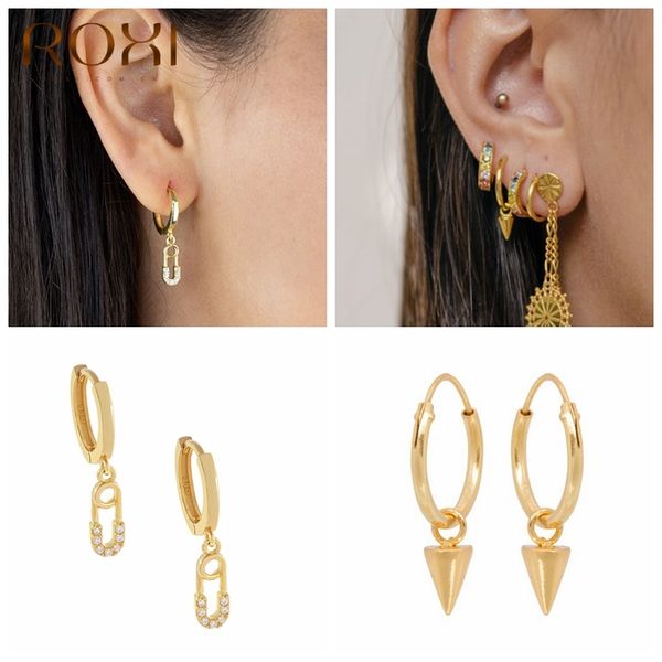 hoop & huggie roxi lovely mini gemstones pin earrings for women men glossy cone wedding jewelry 925 sterling silver orecchini, Golden;silver
hoop & huggie roxi lovely mini gemstones pin earrings for women men glossy cone wedding jewelry 925 sterling silver orecchini, Golden;silver