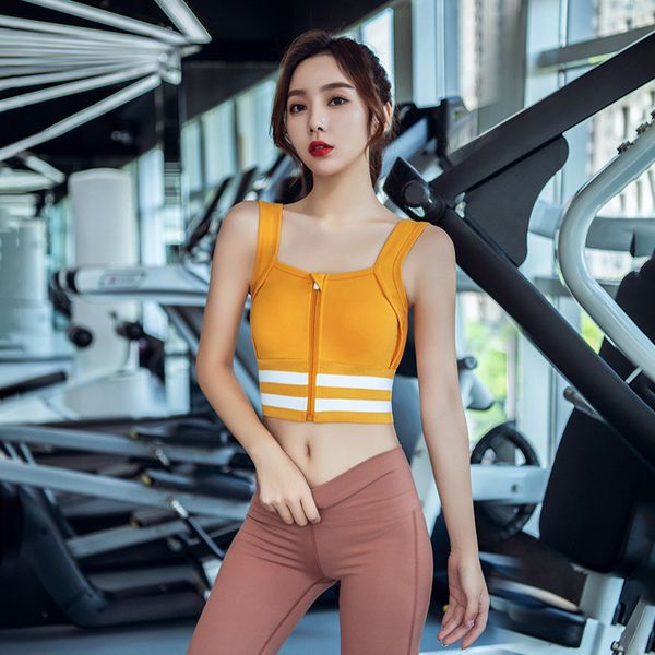 black pink yellow front zipper sports bra for women gym tank bralette sport bra women fitness crop sport bras, White;black
black pink yellow front zipper sports bra for women gym tank bralette sport bra women fitness crop sport bras, White;black