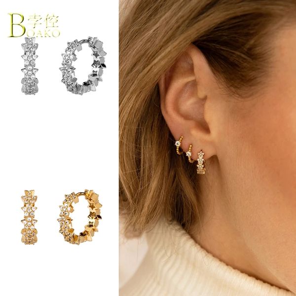 hoop & huggie boako s925 sterling silver earring gold ins five-pointed star full zircon luxury earrings ear buckle female earings, Golden;silver
hoop & huggie boako s925 sterling silver earring gold ins five-pointed star full zircon luxury earrings ear buckle female earings, Golden;silver
