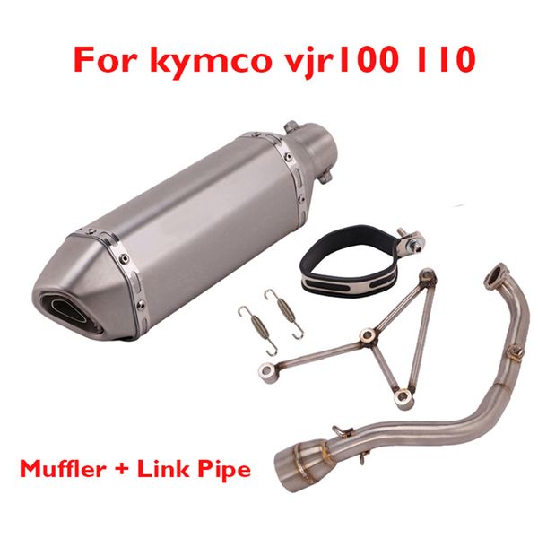 motorcycle exhaust system for kymco vjr100 vjr110 pipe muffler db killer escape header connection link 
motorcycle exhaust system for kymco vjr100 vjr110 pipe muffler db killer escape header connection link