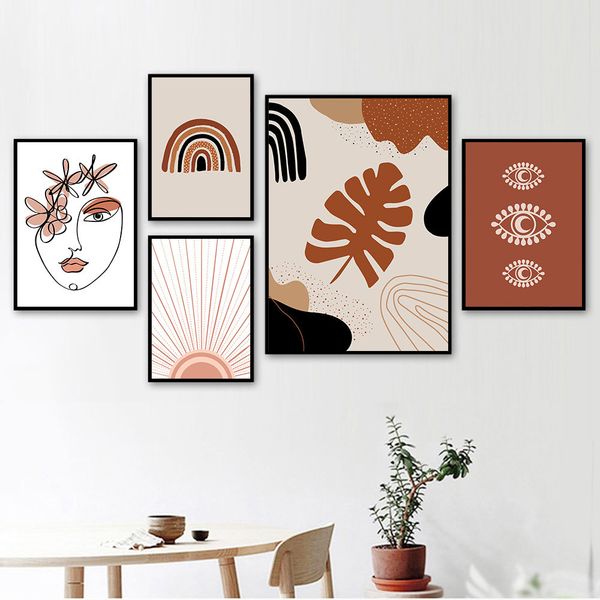 boho wall art flower line face poster mid century sun rainbow print abstract leaf canvas painting neutral pictures home decor
boho wall art flower line face poster mid century sun rainbow print abstract leaf canvas painting neutral pictures home decor