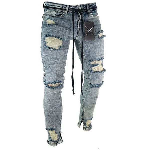 men's jeans hirigin 2021 men ripped skinny biker destroyed frayed slim fit denim long pants, Blue
men's jeans hirigin 2021 men ripped skinny biker destroyed frayed slim fit denim long pants, Blue