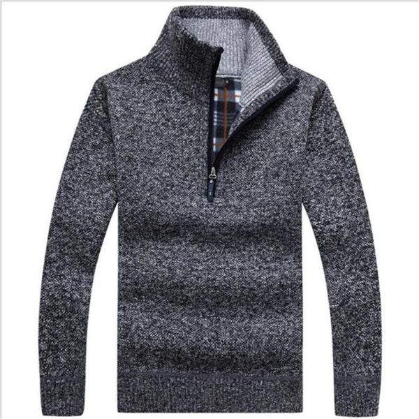 autumn men's thick warm knitted pullover half zip wool fleece winter coat comfy clothing solid long sleeve turtleneck sweaters, White;black
autumn men's thick warm knitted pullover half zip wool fleece winter coat comfy clothing solid long sleeve turtleneck sweaters, White;black