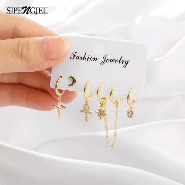 hoop & huggie fashion cubic zircon cross and moon drop earrings set gold silver color dangle for women, Golden;silver
hoop & huggie fashion cubic zircon cross and moon drop earrings set gold silver color dangle for women, Golden;silver