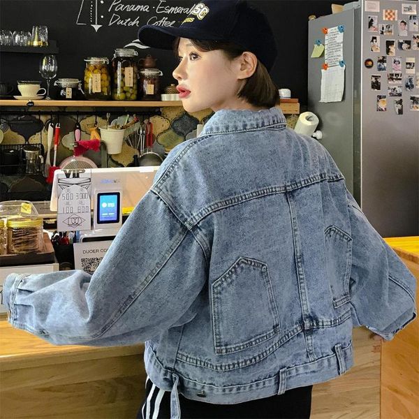 women's jackets 2021 autumn cropped denim jacket streetwear short batwing sleeve jeans women loose chaqueta mujer veste femme, Black;brown
women's jackets 2021 autumn cropped denim jacket streetwear short batwing sleeve jeans women loose chaqueta mujer veste femme, Black;brown