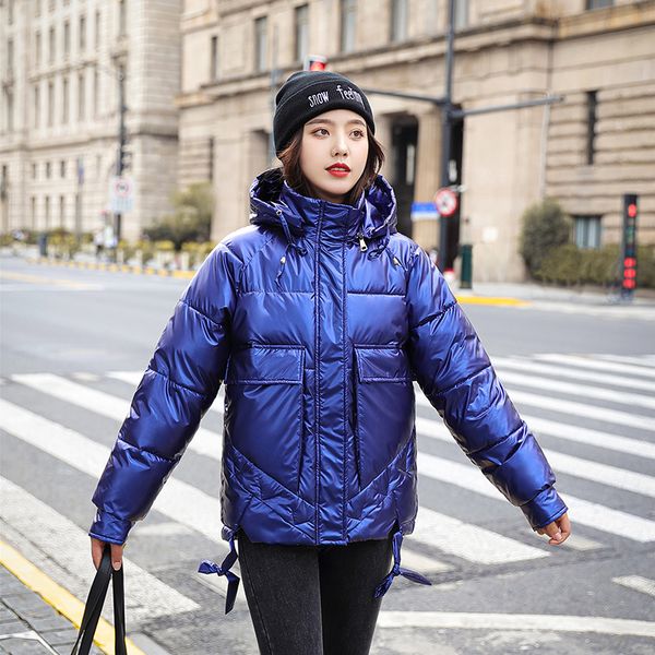women's down & parkas 2021 fashion short glossy parka winter jacket women big pocket hooded coat female casual office lady, Black
women's down & parkas 2021 fashion short glossy parka winter jacket women big pocket hooded coat female casual office lady, Black