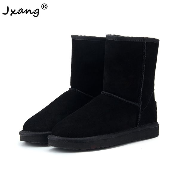 jxang classic waterproof genuine leather snow boots wool women boots warm winter shoes for women large size, Black
jxang classic waterproof genuine leather snow boots wool women boots warm winter shoes for women large size, Black