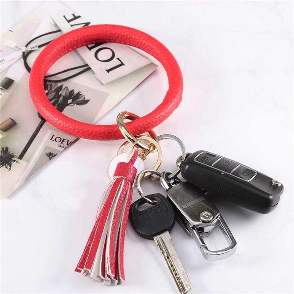 new fashion pu leather round key chain custom circle tassel wristlet bracelet keychains women girl key ring jewelry gift, Black
new fashion pu leather round key chain custom circle tassel wristlet bracelet keychains women girl key ring jewelry gift, Black