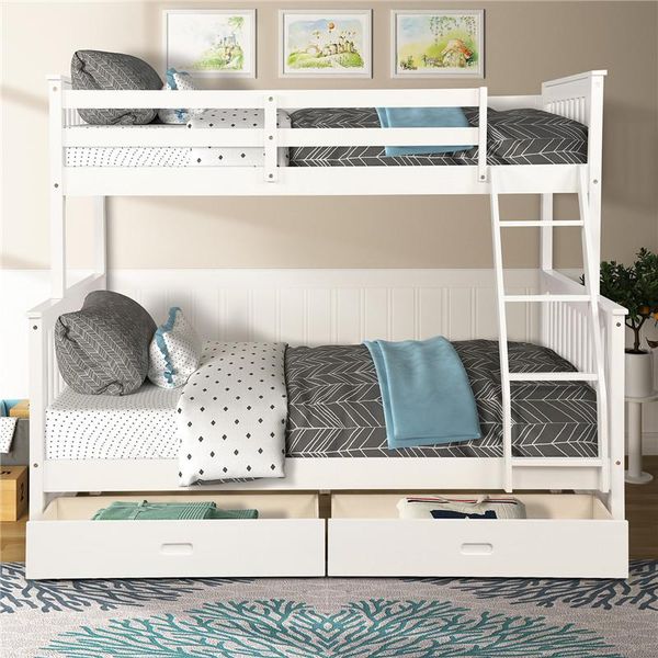twin-over-full bunk bed with ladders and two storage drawers white dorm home living beds bedroom furniture for kids and adults lp000065kaa
twin-over-full bunk bed with ladders and two storage drawers white dorm home living beds bedroom furniture for kids and adults lp000065kaa