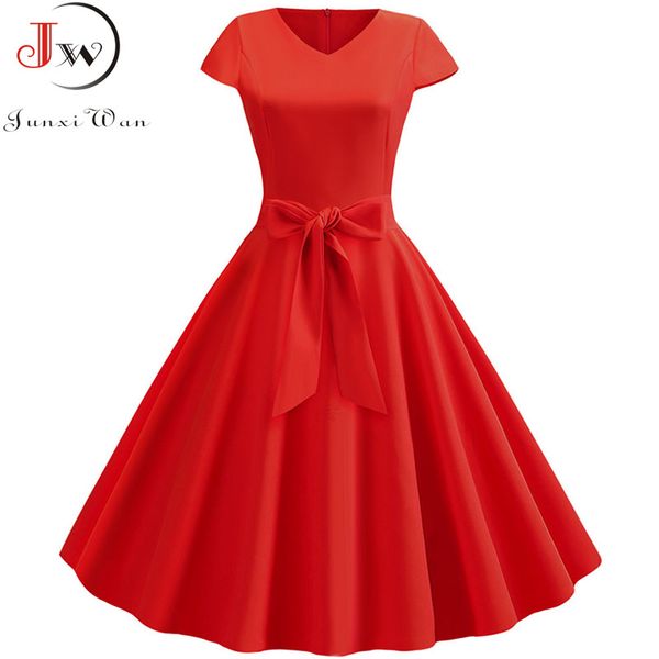 party dresses solid summer women dress short sleeve vintage v neck casual elegant retro pin up rockabilly midi red plus size, White;black
party dresses solid summer women dress short sleeve vintage v neck casual elegant retro pin up rockabilly midi red plus size, White;black