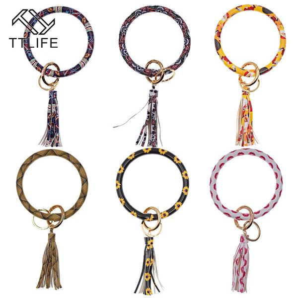 ttlife pu leather bracelet wrist keychain tassel pendant circle bangle hanging holder jewelry for women, Silver
ttlife pu leather bracelet wrist keychain tassel pendant circle bangle hanging holder jewelry for women, Silver