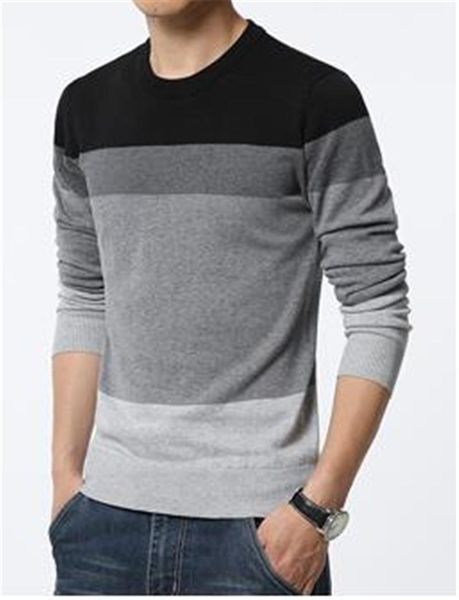 contrast color casual plus size mens clothing autumn designer cashmere blend sweaters striped printed crew neck, White;black
contrast color casual plus size mens clothing autumn designer cashmere blend sweaters striped printed crew neck, White;black
