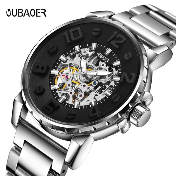 oubaoer skeleton fashion designer gear automatic mechanical watches mens black stainless steel wristwatches gift, Slivery;brown
oubaoer skeleton fashion designer gear automatic mechanical watches mens black stainless steel wristwatches gift, Slivery;brown