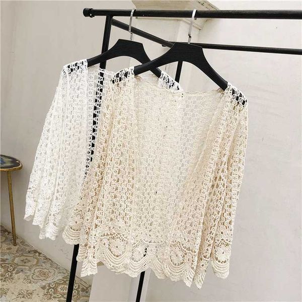 women's swimwear summer hook flower hollow-out lace thin beach holiday loose sun shirt, White;black
women's swimwear summer hook flower hollow-out lace thin beach holiday loose sun shirt, White;black