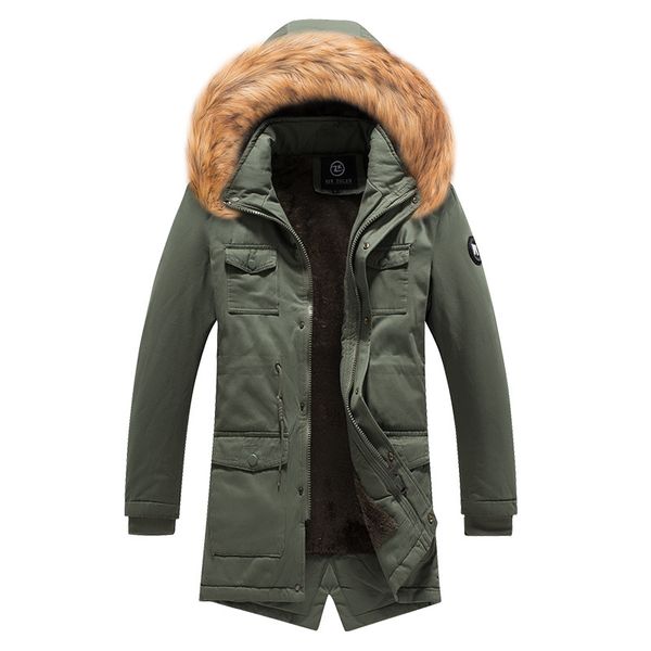2020 new warm windproof casual outerwear padded cotton coat long parkas winter jacket men big pockets men, Black;brown
2020 new warm windproof casual outerwear padded cotton coat long parkas winter jacket men big pockets men, Black;brown