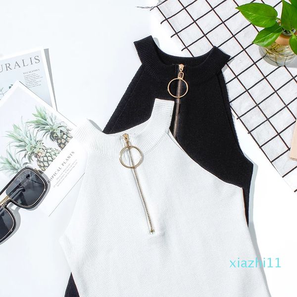 spring summer women knit camisole sleeveless t-shirt slim knitted camis female tank top, White;black
spring summer women knit camisole sleeveless t-shirt slim knitted camis female tank top, White;black