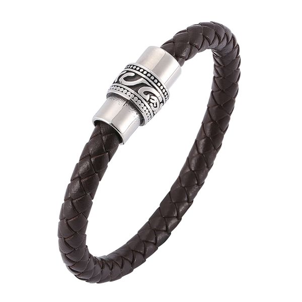 men brown leather bracelet fashion stainless steel viking bracelets with strong magnet clasp trendy wristband jewelry c0150, Golden;silver
men brown leather bracelet fashion stainless steel viking bracelets with strong magnet clasp trendy wristband jewelry c0150, Golden;silver