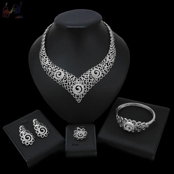 yulaili silver color crystal ожерелье серьги стержня браслет кольцо для женщин african бижутерия наборы оптом
yulaili silver color crystal ожерелье серьги стержня браслет кольцо для женщин african бижутерия наборы оптом