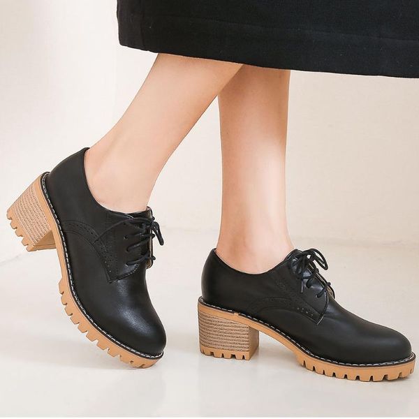 sarairis 2020 plus size 43 square heels lace up vintage british style ladies pumps spring women shoes female, Black
sarairis 2020 plus size 43 square heels lace up vintage british style ladies pumps spring women shoes female, Black