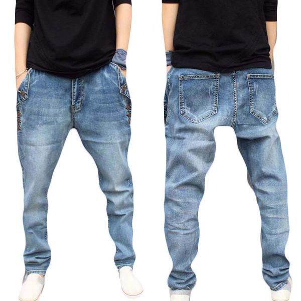 new fashion cotton brand jeans plus size s-7xl autumn winter mens jeans hip hop harem loose denim pants for boys buttons stretch, Blue
new fashion cotton brand jeans plus size s-7xl autumn winter mens jeans hip hop harem loose denim pants for boys buttons stretch, Blue