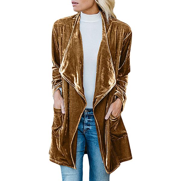 women's trench coats autumn women cardigan ladies causal lapel velvet windcoat, Tan;black
women's trench coats autumn women cardigan ladies causal lapel velvet windcoat, Tan;black