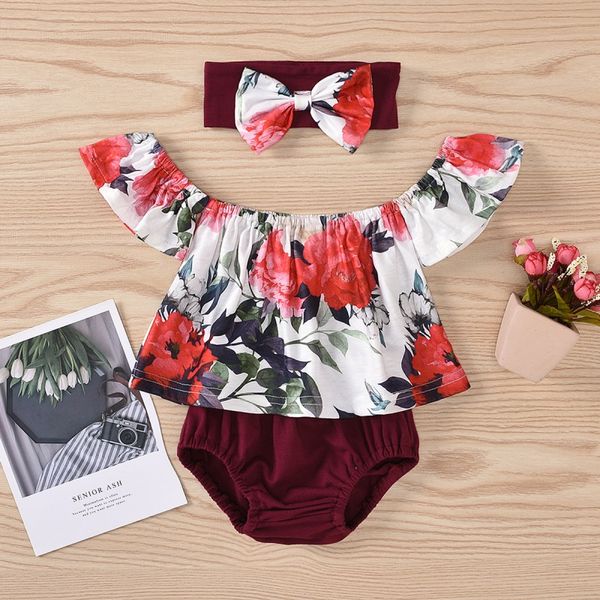 3pcs summer casual fashion baby girl off shoulder clothes set rose printing shorts headband kit kid outfit sets111, White
3pcs summer casual fashion baby girl off shoulder clothes set rose printing shorts headband kit kid outfit sets111, White