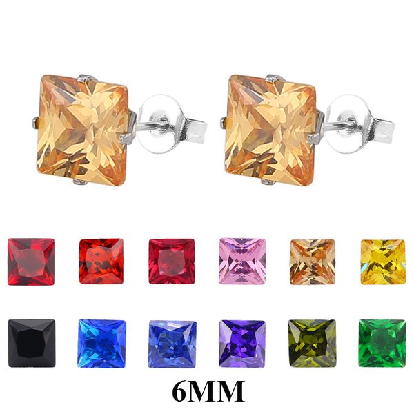 6mm stainless steel stud earrings jewelry women accessories square vintage chic cubic zircon 4 16 colors, Golden;silver
6mm stainless steel stud earrings jewelry women accessories square vintage chic cubic zircon 4 16 colors, Golden;silver