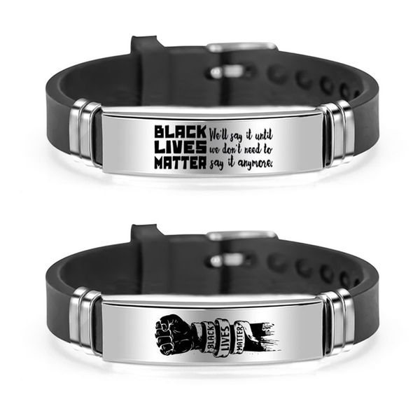 american protest i can't breathe bracelet black lives matter fist stainless steel bracelets silicone bangles men women jewelry
american protest i can't breathe bracelet black lives matter fist stainless steel bracelets silicone bangles men women jewelry