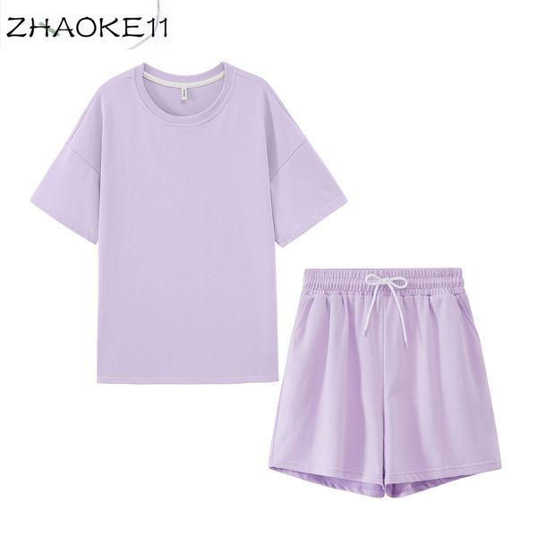 ies summer tracksuits womens two peices set leisure outfits cotton oversized t-shirts high waist shorts candy color clothing, White
ies summer tracksuits womens two peices set leisure outfits cotton oversized t-shirts high waist shorts candy color clothing, White
