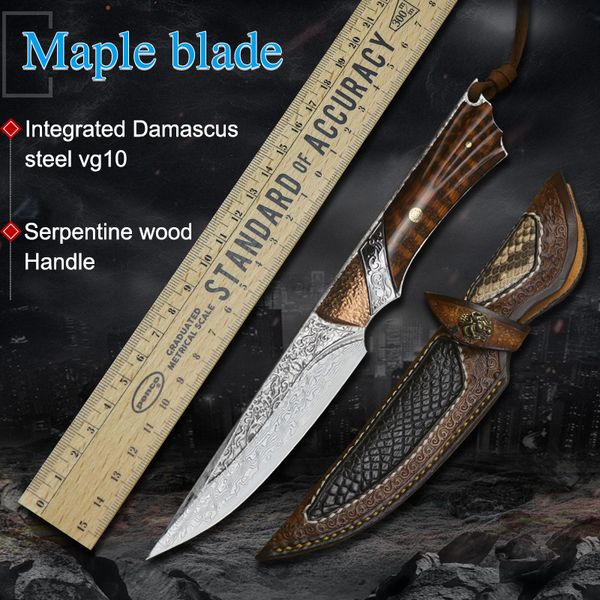 Damascus steel VG10 steel tool camping hunting straight knife tactical self-defense tool knife handmade fixed tool outdoor knife
Damascus steel VG10 steel tool camping hunting straight knife tactical self-defense tool knife handmade fixed tool outdoor knife