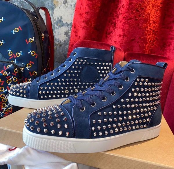 excellent navy-blue suede leather spikes red bottom sneakers high men walking originals red sole casual walking eu35-47, Black
excellent navy-blue suede leather spikes red bottom sneakers high men walking originals red sole casual walking eu35-47, Black