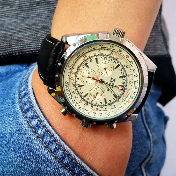 jaragar men watch mens fashion mechanical watches man casual business waterproof wristwatch relogio masculino, Slivery;brown
jaragar men watch mens fashion mechanical watches man casual business waterproof wristwatch relogio masculino, Slivery;brown