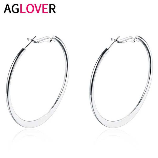 hoop & huggie aglover 53mm big earrings 925 sterling silver simple round for women fashion party wedding jewelry birthday gift, Golden;silver
hoop & huggie aglover 53mm big earrings 925 sterling silver simple round for women fashion party wedding jewelry birthday gift, Golden;silver