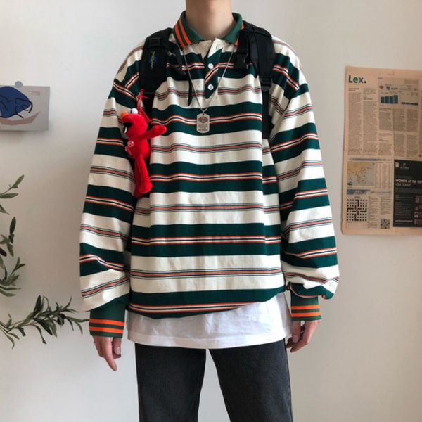 autumn spring long sleeves harajuku korea fashion striped loose shirts streetwear hip hop rock punk men's kg-41, White;black
autumn spring long sleeves harajuku korea fashion striped loose shirts streetwear hip hop rock punk men's kg-41, White;black