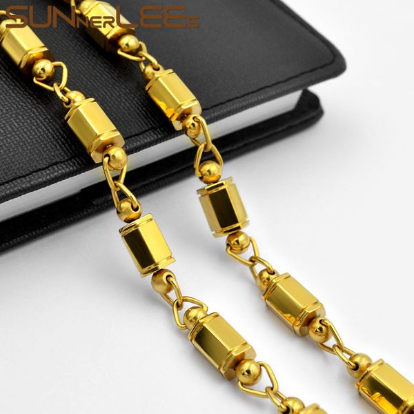 sunnerlees 316l stainless steel necklace 8mm geometric link chain high polished gold color men women jewelry gift sc188, Silver
sunnerlees 316l stainless steel necklace 8mm geometric link chain high polished gold color men women jewelry gift sc188, Silver