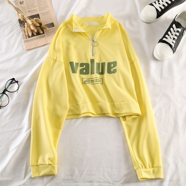 zipper short stand collar women's spring and autumn sweater sweater thin loose korean style 2020 new high waist collar all-match fas, Black
zipper short stand collar women's spring and autumn sweater sweater thin loose korean style 2020 new high waist collar all-match fas, Black