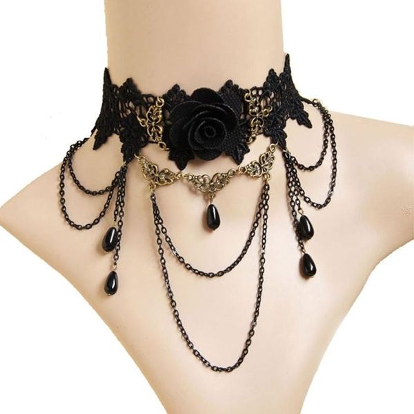 gothic women lace collar choker necklace handmade tassel flower retro necklaces jewelry for party prom ll@17, Silver
gothic women lace collar choker necklace handmade tassel flower retro necklaces jewelry for party prom ll@17, Silver