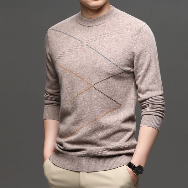 justar men's autumn new 100% thickened pure wool jacquard fashion pullover round neck knitted korean bottomed sweater, White;black
justar men's autumn new 100% thickened pure wool jacquard fashion pullover round neck knitted korean bottomed sweater, White;black