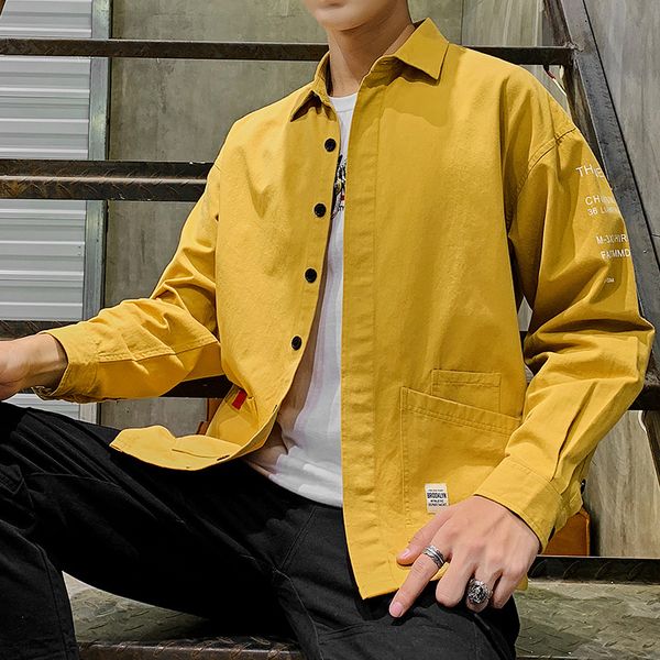 new japanese retro cotton workwear long sleeve shirt men trendy loose men's shirt pocket, White;black
new japanese retro cotton workwear long sleeve shirt men trendy loose men's shirt pocket, White;black