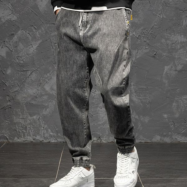 men's jeans denim plus size men loose stretch harem pants trendy cotton casual young, Blue 
men's jeans denim plus size men loose stretch harem pants trendy cotton casual young, Blue