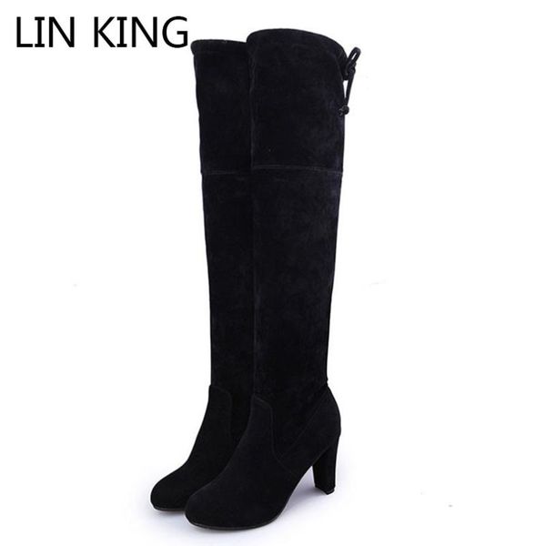 lin king big size over the knee women long boots warm plush high heel winter motorcycle boots square heel lace up knight, Black
lin king big size over the knee women long boots warm plush high heel winter motorcycle boots square heel lace up knight, Black