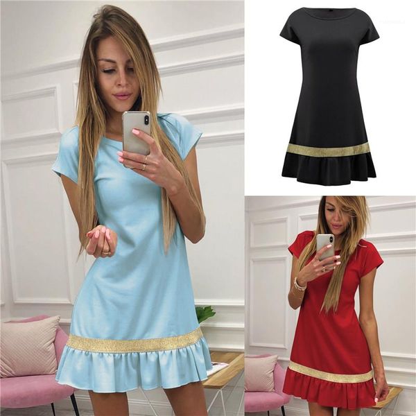 party style casual apparel women summer panelled dresses crew neck short sleeve designer female clothing fashion, Black;gray
party style casual apparel women summer panelled dresses crew neck short sleeve designer female clothing fashion, Black;gray