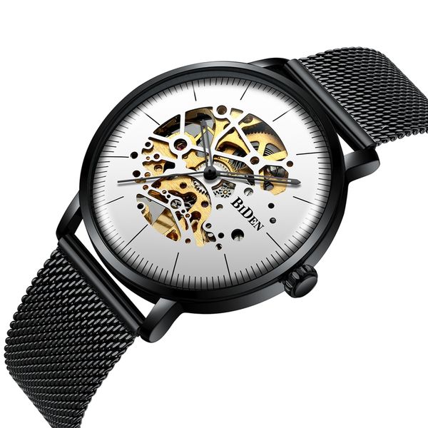 new men skeleton hollow automatic mechanical watch man mesh stainless steel band sport business watches mens black luxury clocks, Slivery;brown
new men skeleton hollow automatic mechanical watch man mesh stainless steel band sport business watches mens black luxury clocks, Slivery;brown