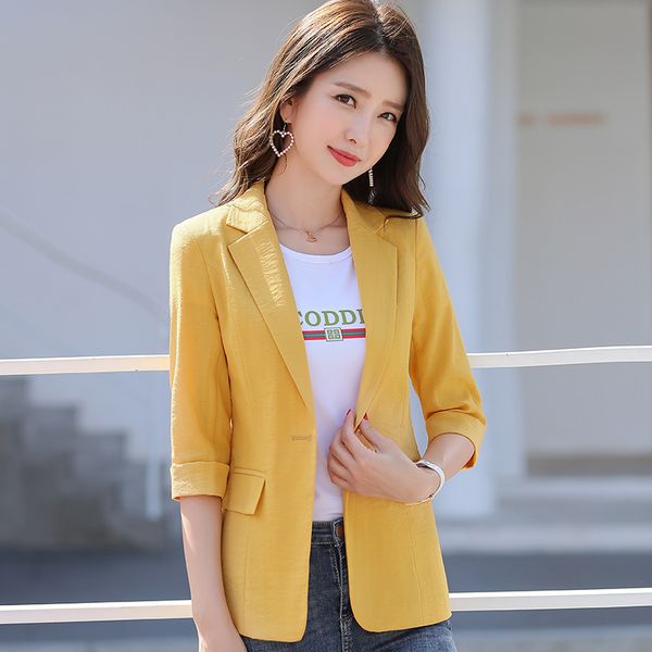 women's suits & blazers fashion office ladies blazer for women half sleeve jackets yellow gold business clothes elegant, White;black
women's suits & blazers fashion office ladies blazer for women half sleeve jackets yellow gold business clothes elegant, White;black