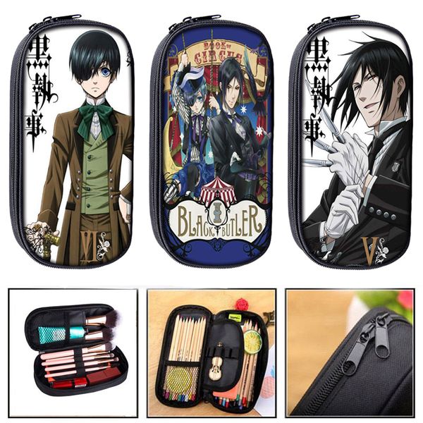 anime black butler cosmetic cases pencil bag boys girls stationary bags children school case pencil holder school supplies bags
