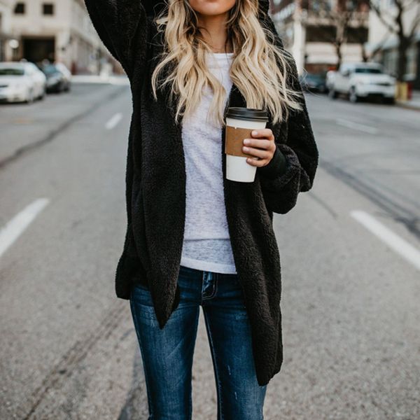 women's fur & faux female long sleeve fashion casual thicken double sides coats women jacket solid color open stitch winter coat jacket, Black
women's fur & faux female long sleeve fashion casual thicken double sides coats women jacket solid color open stitch winter coat jacket, Black
