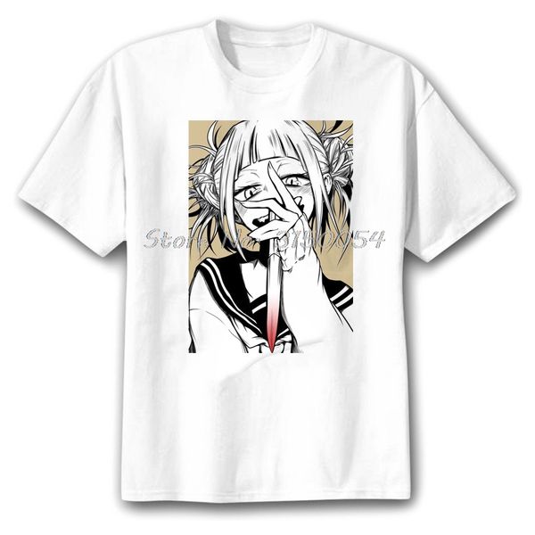 my hero academia anime original comic t-shirt kawaii himiko toga hentai harajuku casual tee men cotton tshirt