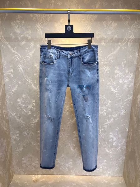 mens designer fashion elasticit trousers exquisite embroidery cowboy famous brand zipper designer slim skinny jeans hip hop denim, Blue
mens designer fashion elasticit trousers exquisite embroidery cowboy famous brand zipper designer slim skinny jeans hip hop denim, Blue