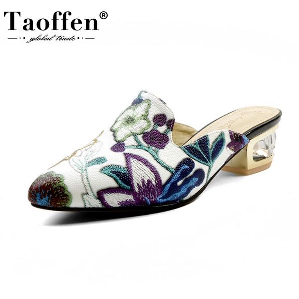 taoffen women sandals shoes fashion flower slippers ladies' real genuine leather shoes women pointed toe footwear size 33-43, Black 
taoffen women sandals shoes fashion flower slippers ladies' real genuine leather shoes women pointed toe footwear size 33-43, Black